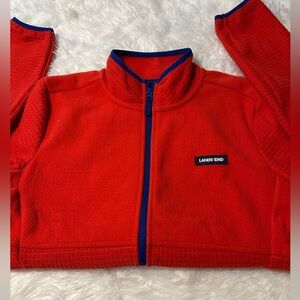 Lands' End Bright  Fleece with Blue Trim
